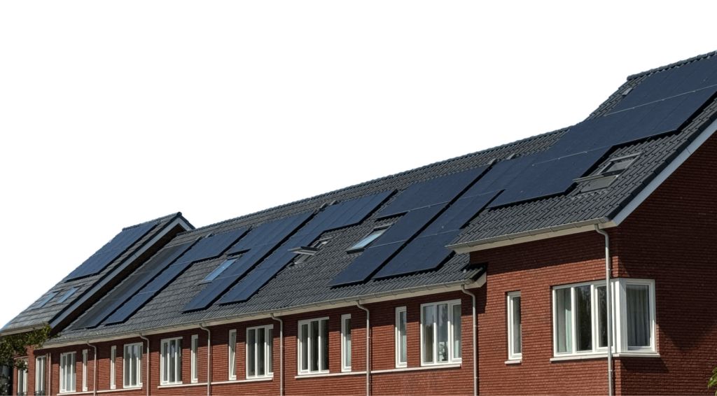 zonnepanelen op rijtje huizen in veenendaal